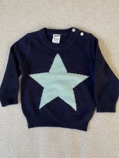 Nuevo Suéter J Crew Crewcuts Bebé Cachemira en Estrella 12-18M 37768 Azul Marino Como Nuevo Estrella