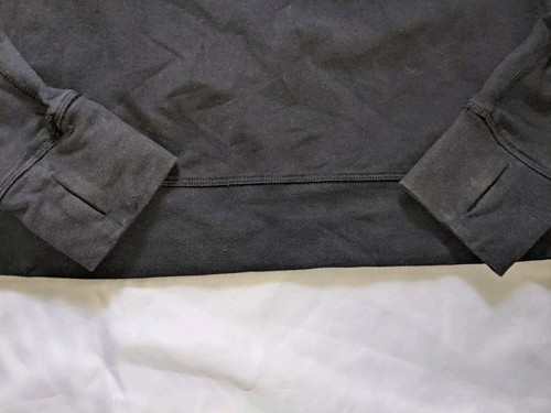 Lululemon Voyager Sweatshirt Black Size 6 Thumb Holes Cotton Blend LW3A325 - Picture 18 of 22