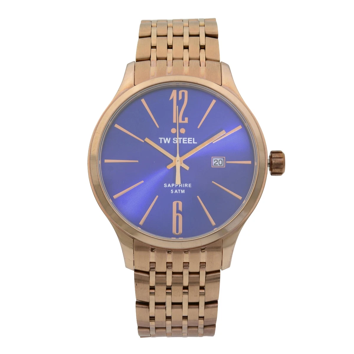 TW Steel Slim Line Gold Plated Steel Blue Dial Quartz Mens Watch TW1309