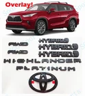 Gloss Black HYBRID Highlander AWD Platinum LOGO OVERLAY Emblem 2020+ Highlander