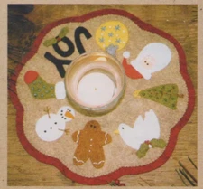 Christmas Snowman Gingerbread Man Wool Embroidery  & Primitive applique Pattern