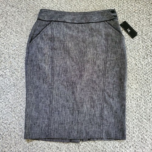 Iz A. Byer California Amy Byer Linen Cotton Blend Pencil Skirt Size 3 - Picture 5 of 9
