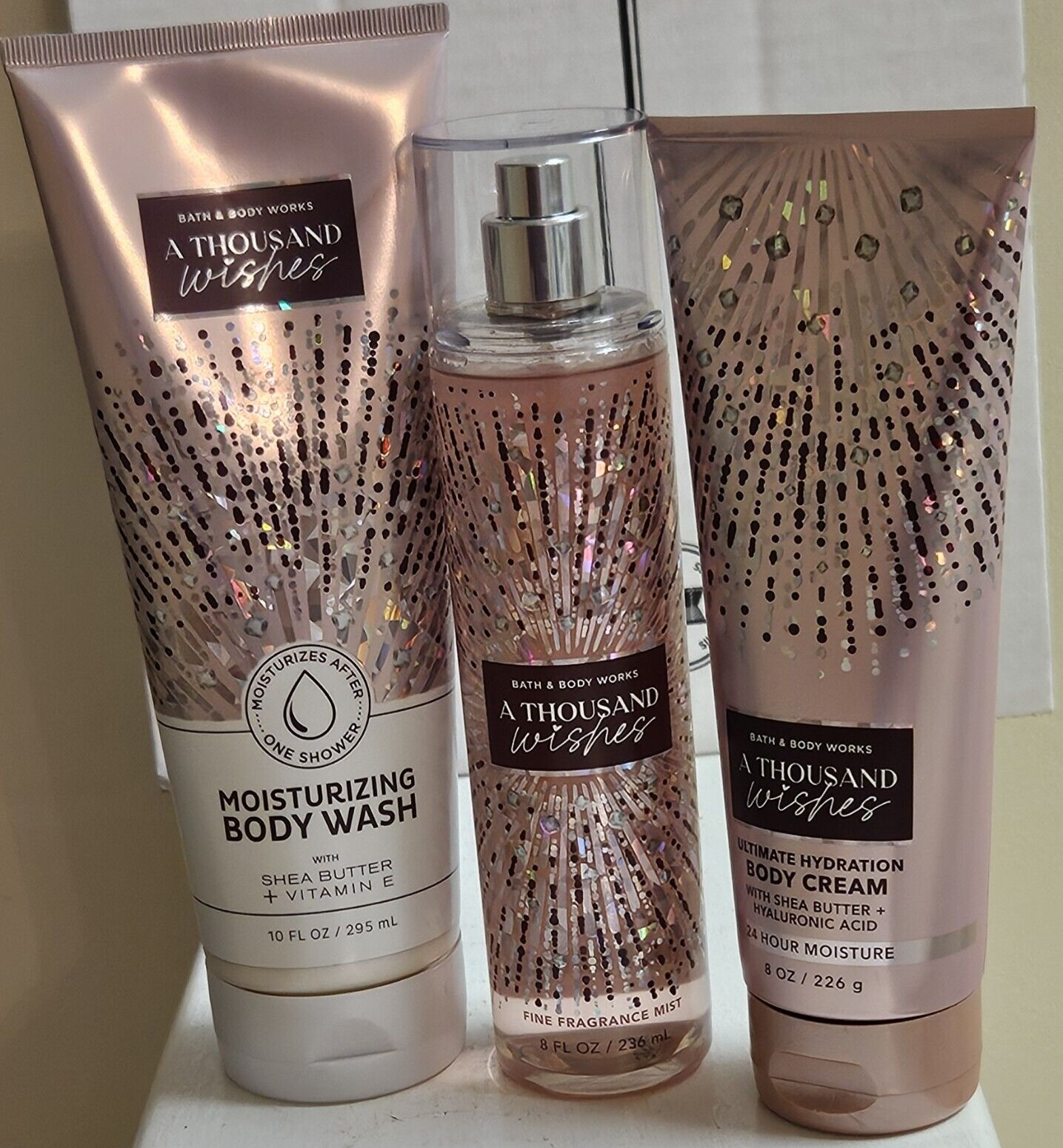 Bath and Body Works A Thousand Wishes Scented Body Lotion, Wash and Scrub Set..