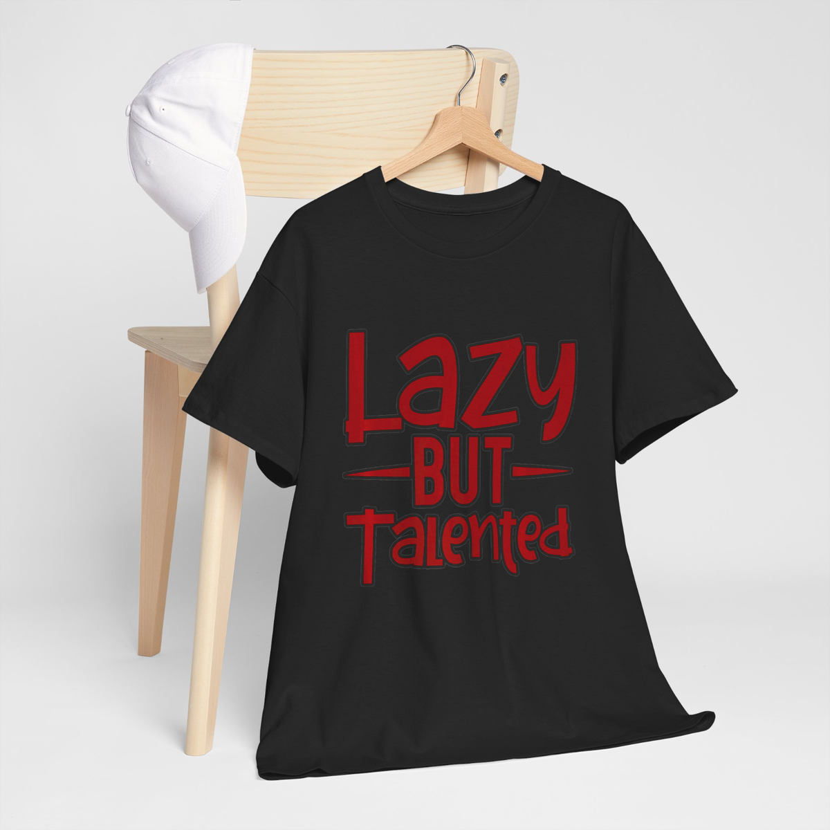 Lazy But Talented Graphic T-Shirt Funny Slogan Tee for Casual Wear