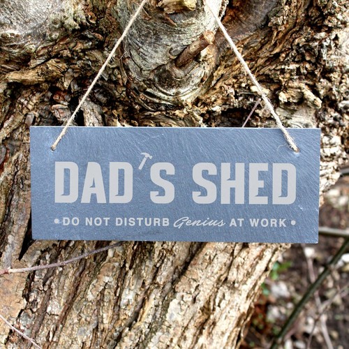 Personalised Slate Door Sign Dad's Shed Fathers Day Gift Hanging Plaque for Him - Picture 13 of 18