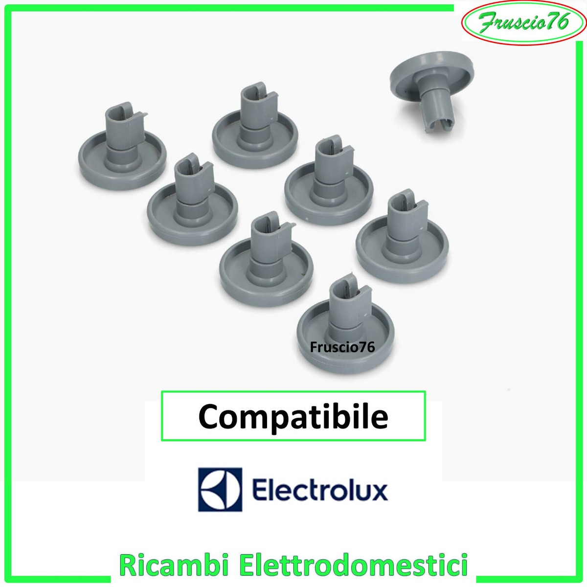 Kit 8 Ruote Per Cestello Lavastoviglie Inferiore Electrolux Rex Zanussi - Modello ODWB902ZN