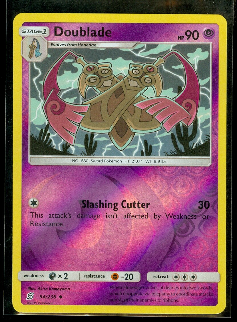 Pokemon DOUBLADE 94/236 Unified Minds Rev Holo - MINT
