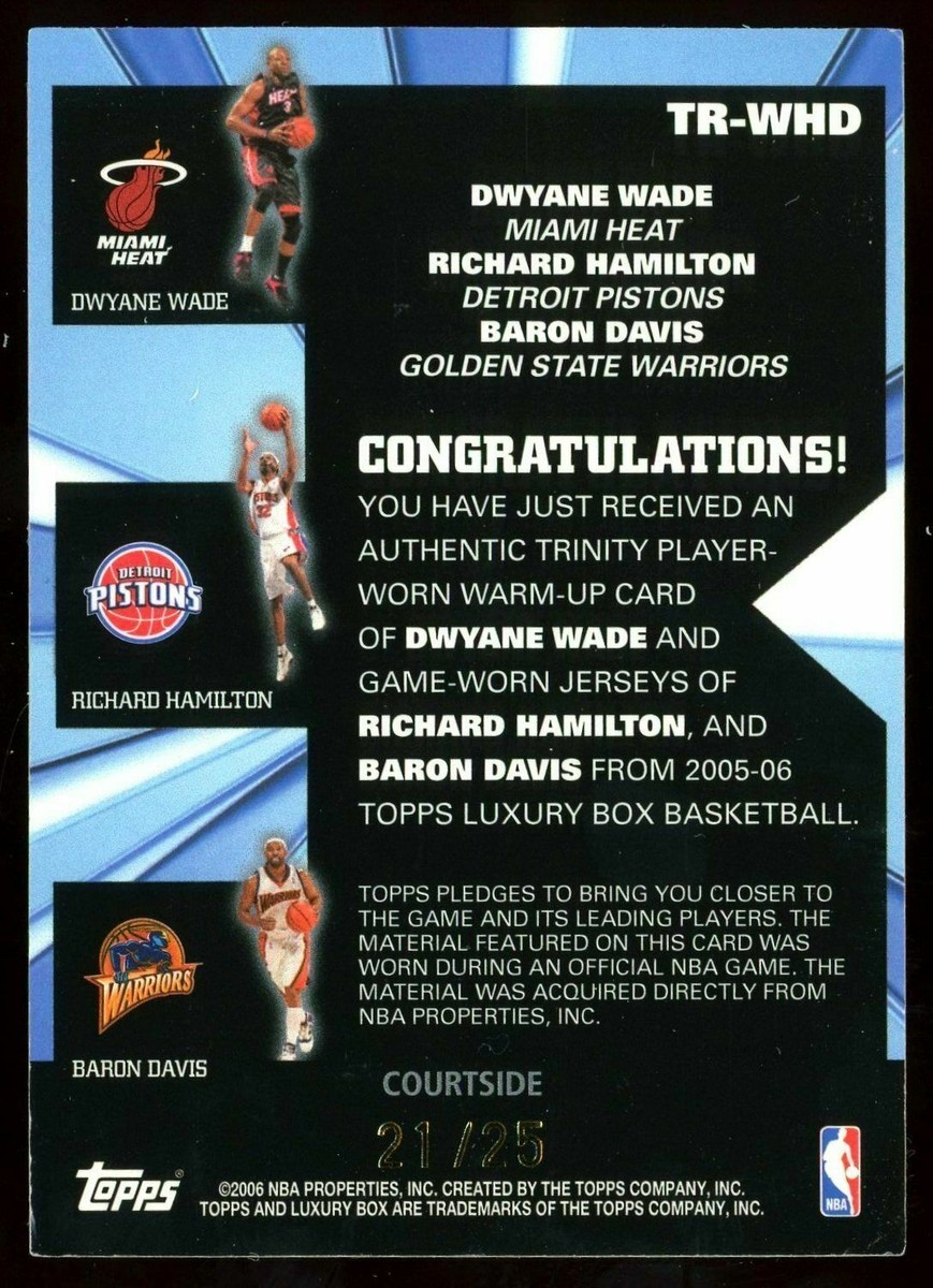 Dwyane Wade/Hamilton/Davis 2006-07 Topps Luxury Box Courtside