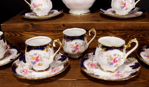 Royal Albert Crown China ESPRESSO Coffee Pot + 6 Demitasse Cups + Saucers 6513d - Picture 8 of 20