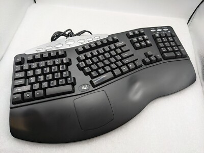 Adesso Tru-Form Contoured Ergonomic Keyboard PCK-208B WIRED FREE S/H