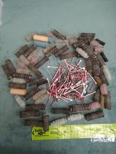 VINTAGE 50 Mesh Metal Spring Brush Hair Rollers ~ Curlers w/Picks; Varied Sizes