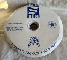 Superior Ribbon White Poly-Satin - 1 1/4"W x 250 yds Spool Partially Used