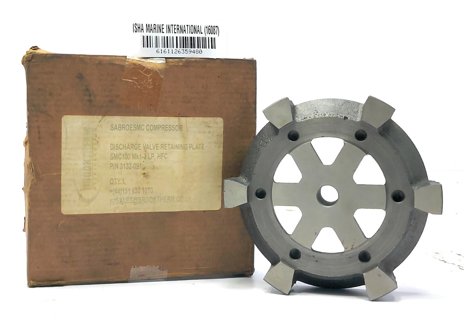Brooktherm Smc 100 Mk1-3 LP Sabroesmc Compresseur Décharge Valve Rétension Plate
