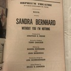 sandra bernhard playbill Without You I’m Nothing Gay Lesbian May 1988 Orpheum — photo 7