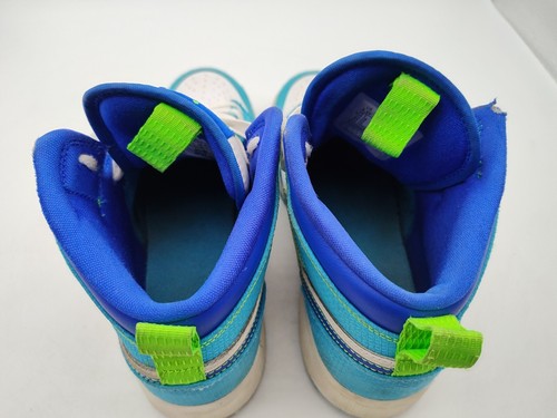 Nike-Air Jordan 1 Mid SE GS Sprite Blue/White/Green-DA8010-400-Shoes-Size 5.5Y - Picture 5 of 14