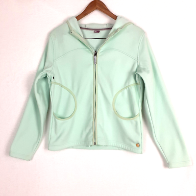 Burton Hooded Jacket Womens Size L Mint Green Longsleeve Logo Full 