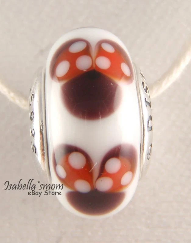 Disney Autentico Pandora Bianco Classico Minnie Murano Vetro Ciondolo 791634 W - Immagine 2 di 4