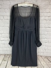 Emanuel Ungaro Paris Womens Euro Size 40 Black Red Pinstripe Designer Dress LKNW