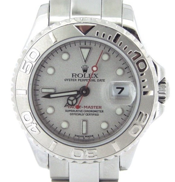 2000's Rolex Yacht Master Ladies Stainless Steel & Platinum Watch 29mm 169622