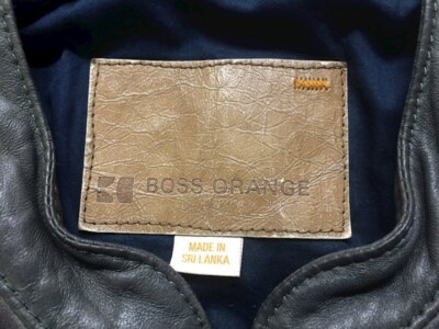 $545 Hugo Boss Orange Jemini2 Men's Cafe Lamb Leather Full Zip