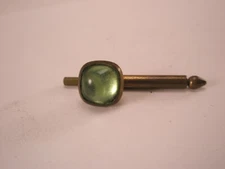 SINGLE (1) 5/16" Green Glass Square Vintage Formal Tux Prom Shirt Stud j27