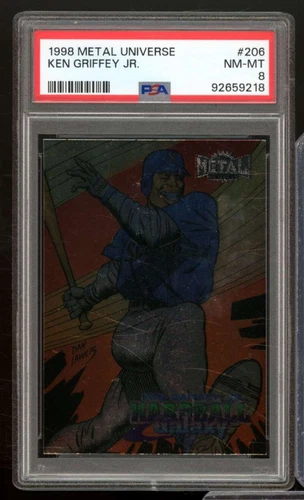 Ken Griffey Jr. Card 1998 Metal Universe #206 PSA 8
