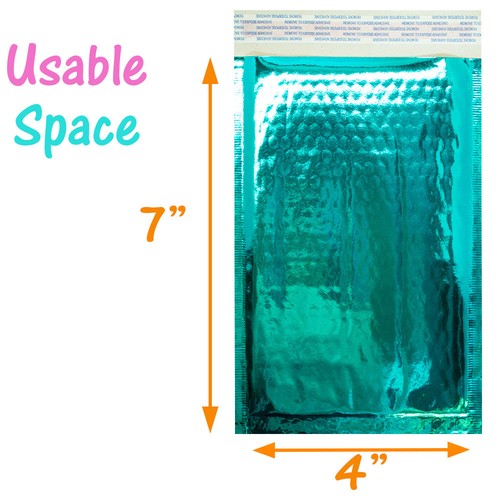 4x8" Teal, Gold, Rose Gold, Metallic Bubble Mailers, Padded Shipping Envelopes - Picture 30 of 63