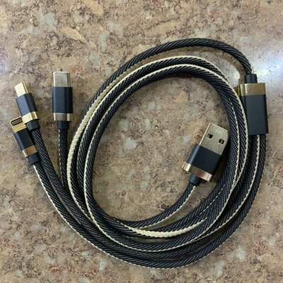 NEW Fast USB Charging Cable Cell Phone Cord Charger Type C USB-C Micro USB 3 in1