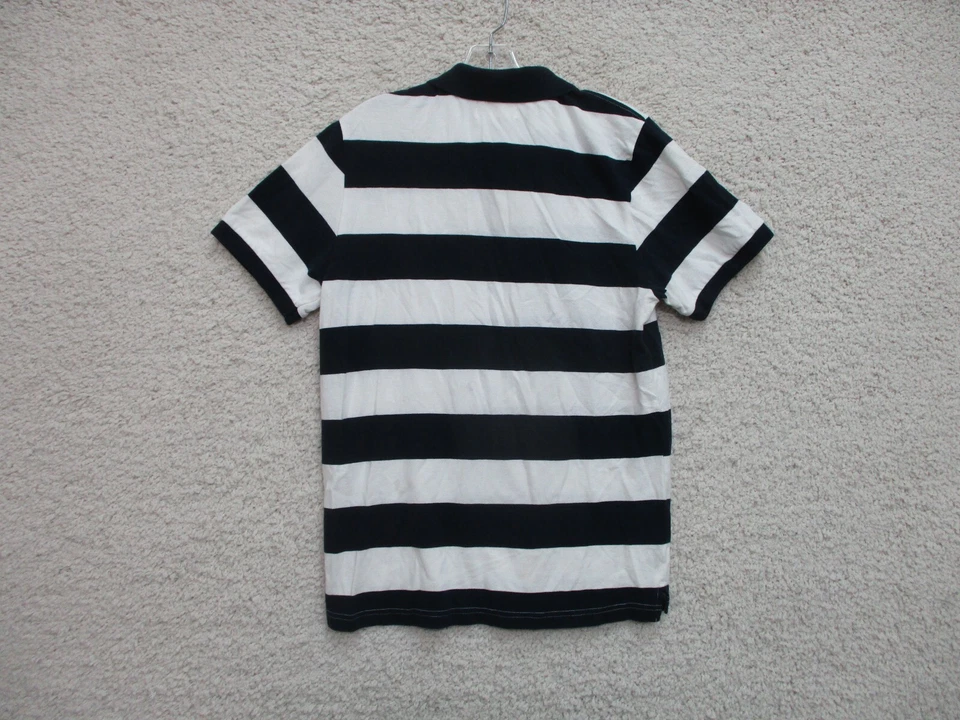 Polo Aeropostale Grande Juvenil Blanco Azul Rayas Informal Algodón Logo Niños L Foto 4 de 4