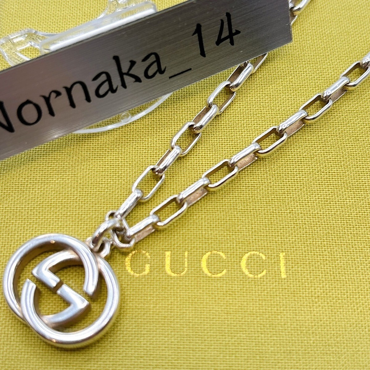 MINT GUCCI Sterling Silver GG Interlocking Chain Bracelet Silver MINT GUCCI Sterling Silver GG Interlocking Chain Bracelet Silver