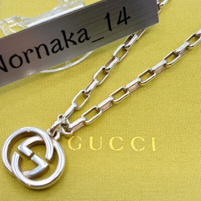 MINT GUCCI Sterling Silver GG Interlocking Chain Bracelet Silver 925