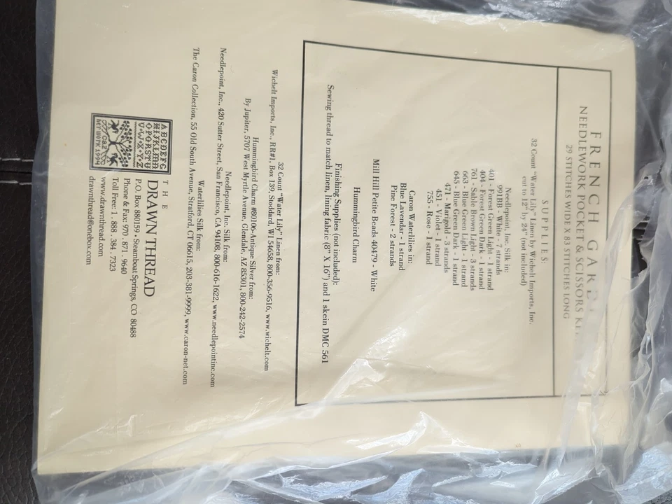 The Drawn Thread English Garden Pocket Cross Stitch Pattern Home Sampler W/ Bead - Image 2 of 4