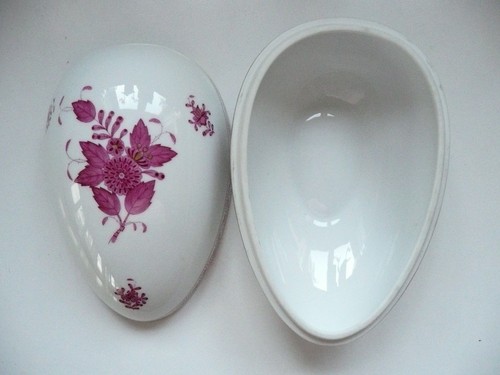 Herend porcelain Chinese Bouquet - Raspberry egg shape box - Picture 2 of 5