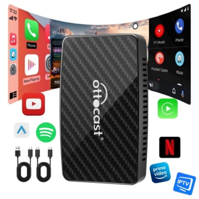 Ottocast Play2Video Pro AIBOX Wireless Carplay&Android Auto Adapter w/YouTube NF