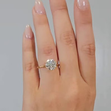 2CT Round Cut Lab Created Diamond Solitaire Wedding Ring 14K Yellow Gold Plated