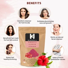 Himshila Nature Hibiscus Flower Powder For Hair Pack, Hair Oil, Face Pack 100g