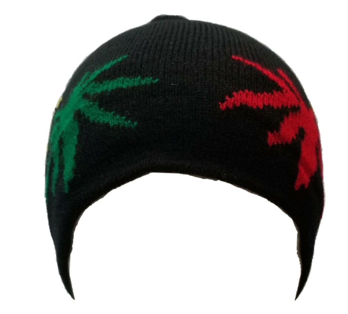 Nayt Marijuana Leaf Beanie – Rasta Colors (Black, Red, Yellow, Green), One Size Fits Most
