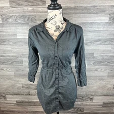 DIVIDED by H&M Button Down 3/4 Sleeves Gray Casual Shirt Women's Size 6