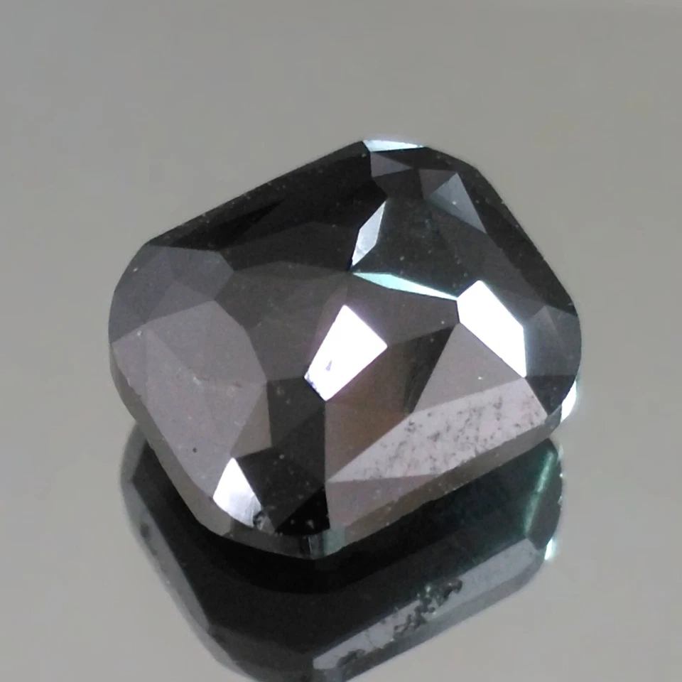 1.52cts Fancy Cushion Rose cut Jet Black Natural Earth Mined Loose Diamonds - Image 2 of 4