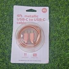 BYTECH Metallic USB-C to USB-C Charge Sync Cable 4ft Rose Gold