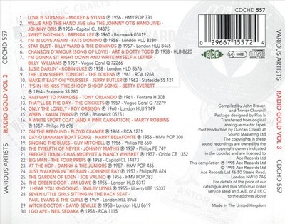 VARIOUS ARTISTS - RADIO GOLD, VOL. 3 NEW CD
