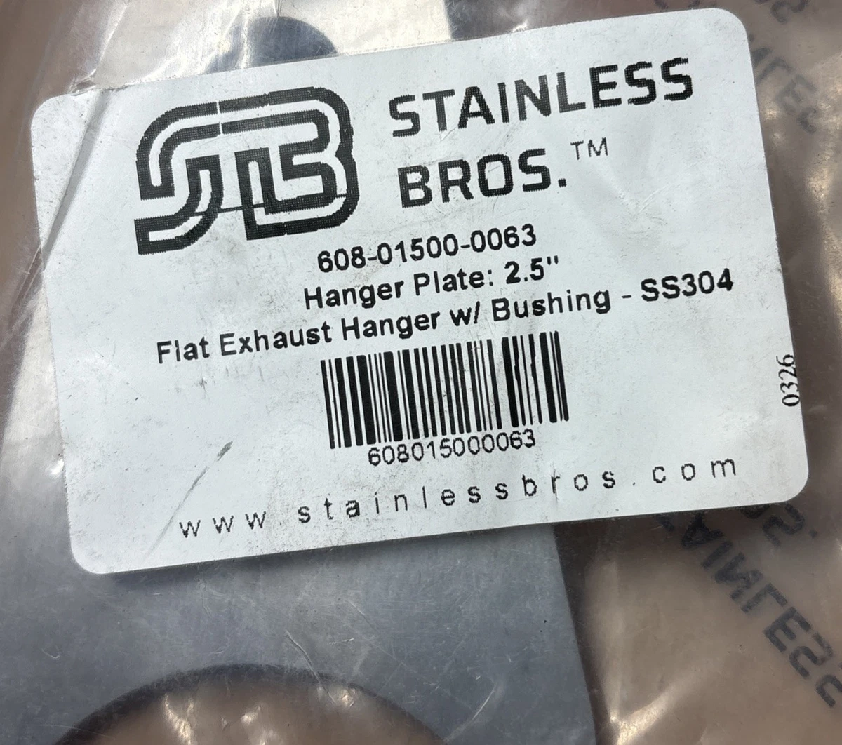 Stainless Bros 2.5in Flat Exhaust Hanger w/ Bushing - SS304 - 608-01500-0063 photo 2