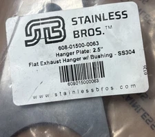 Stainless Bros 2.5in Flat Exhaust Hanger w/ Bushing - SS304 - 608-01500-0063 thumbnail 2