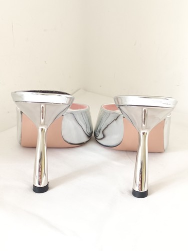 Piferi Silver Peep Toe Heels - Picture 14 of 14