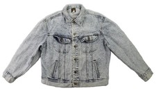 VTG 80s 90s LEE US Men s Large 44 Blue Acid Wash Denim Trucker Jean Jacket Coat