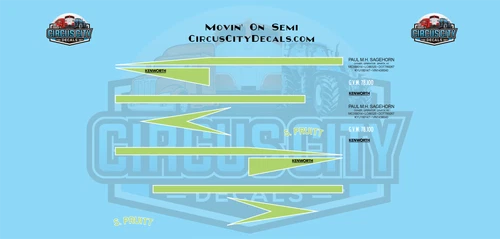 Movin' On Kenworth Tractor 1:25 Scale Decals