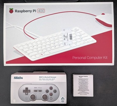 Amiga 1200 Game Emulator / Raspberry Pi 400 Kit w/Bluetooth Gamepad, Micro 128GB