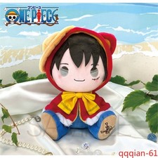 In Stock One Piece Plush Dolls Cat Ear Cape Luffy Zoro Sanji Stuffed Toys 20cm