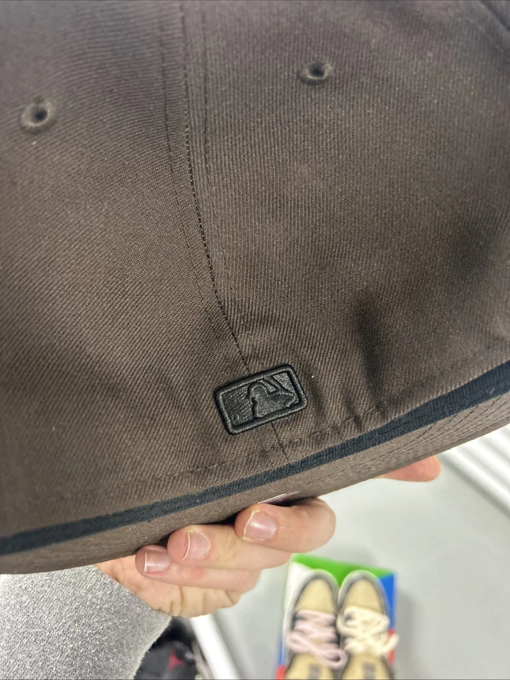 Belo chapéu marrom Yankees MLB ajustado tamanho 8 - Imagem 3 de 4