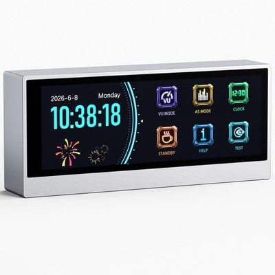 Douk Audio Lab TX7 VU Meter Audio Spectrum Visualizer Desk Clock Display Decor
